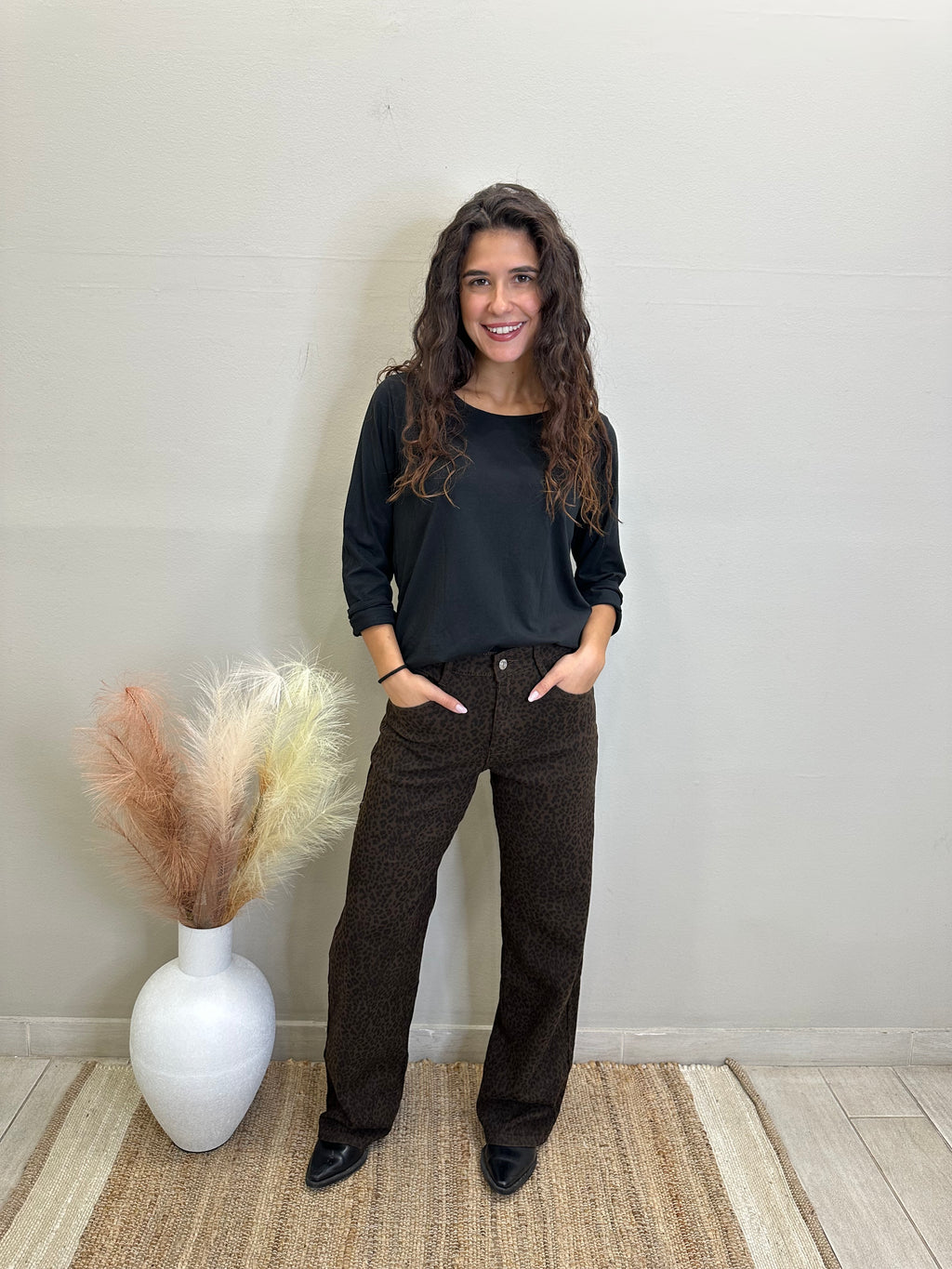Wilda Καφέ Leopard Jean