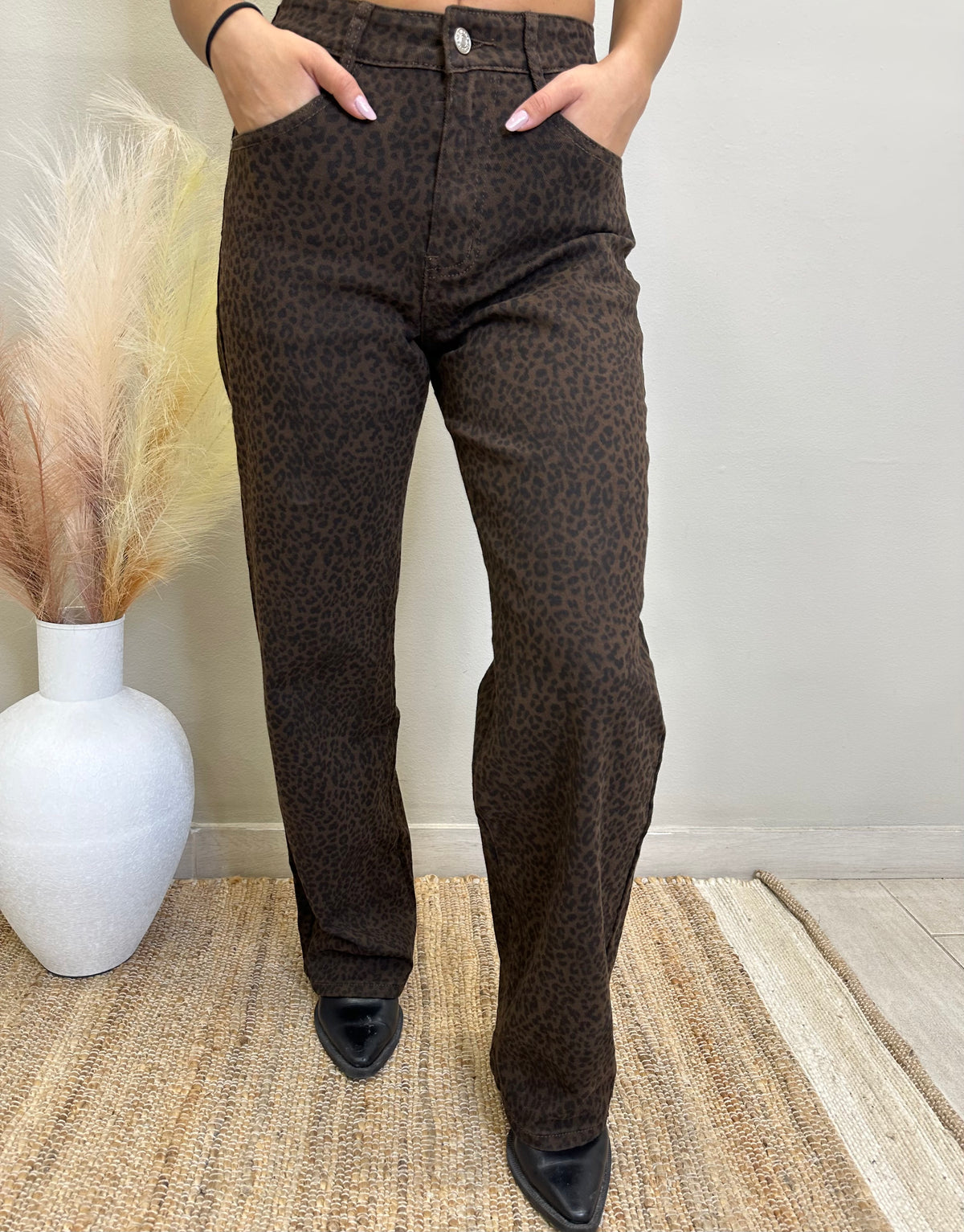 Wilda Καφέ Leopard Jean