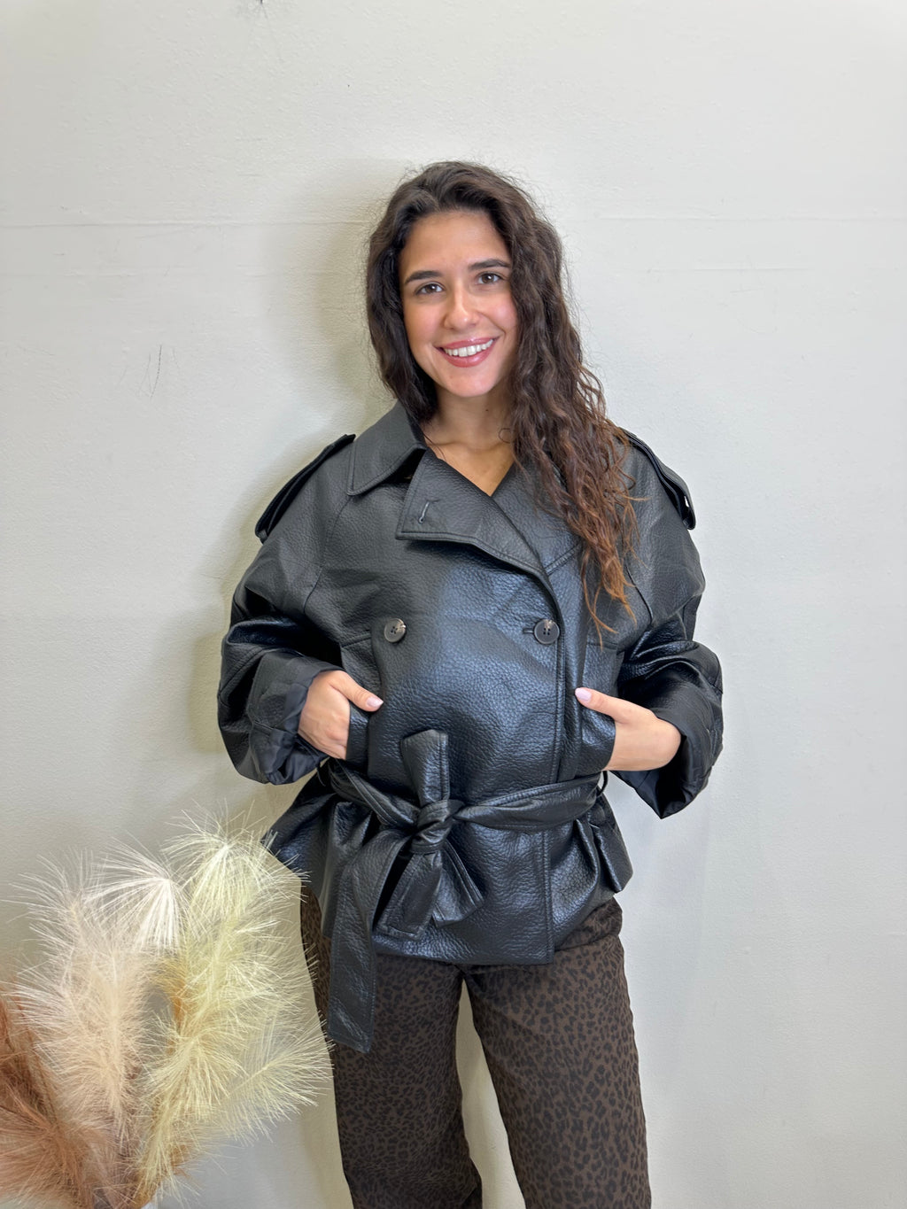 Wrap Eco Leather Jacket