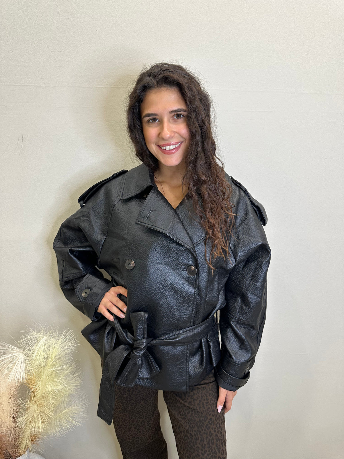 Wrap Eco Leather Jacket