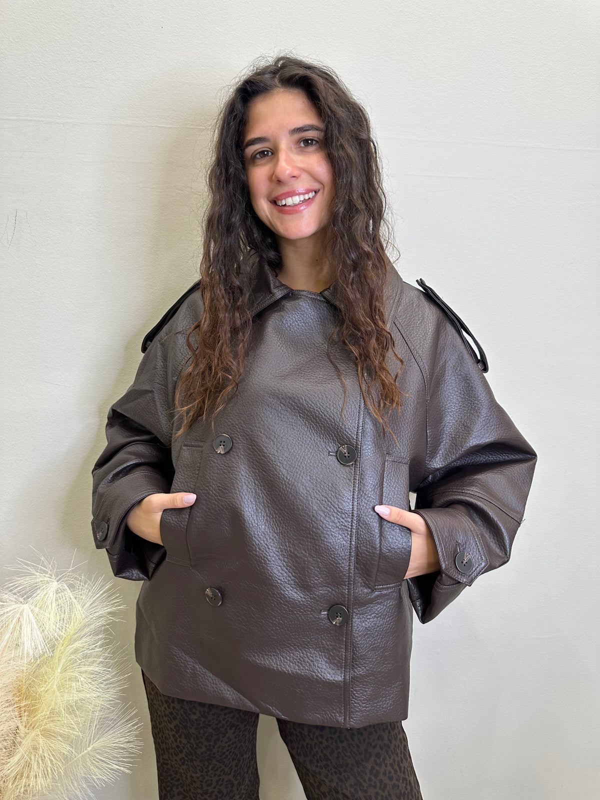 Wrap Eco Leather Jacket