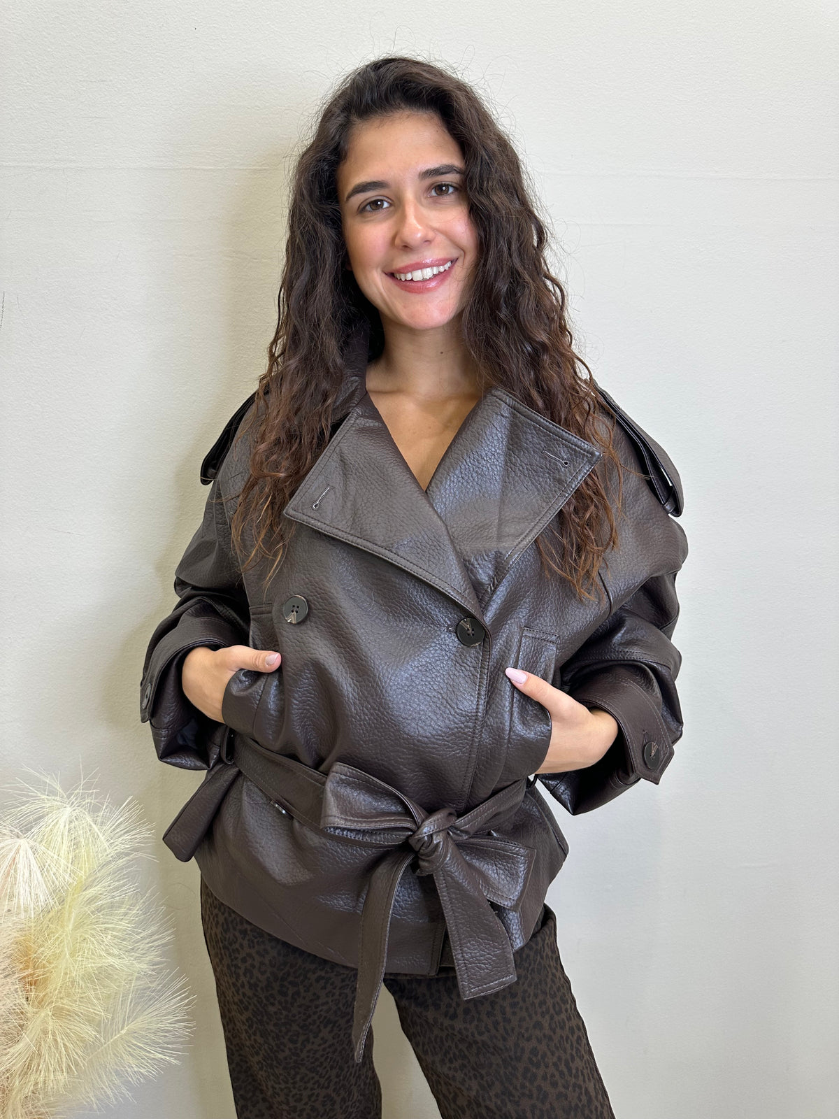 Wrap Eco Leather Jacket