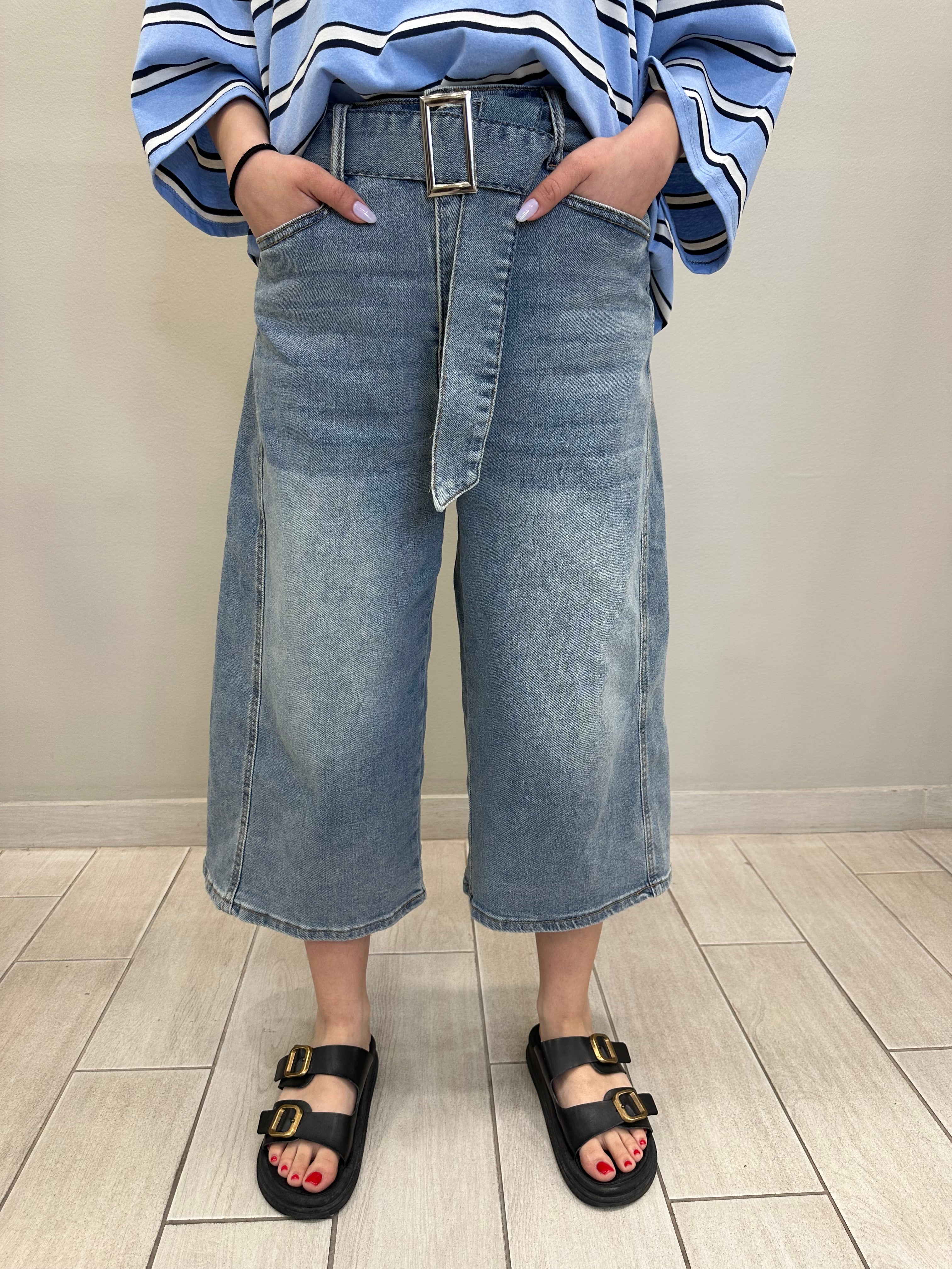 Jean zip culotte
