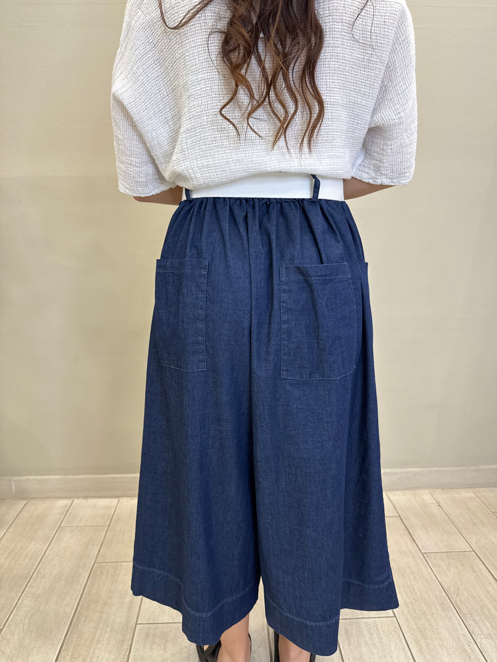 Jean zip culottes